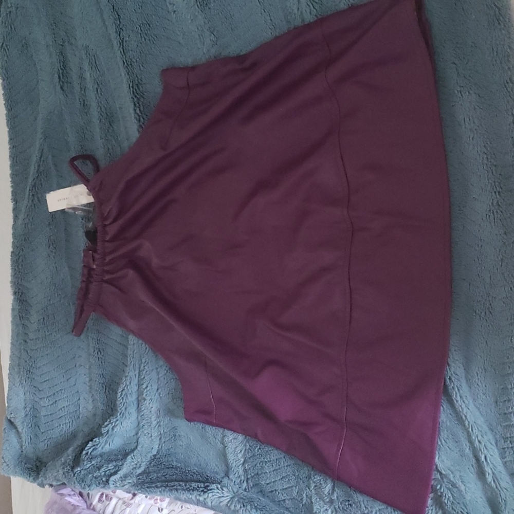 NWT Anthropologie Purple Faux Leather Top